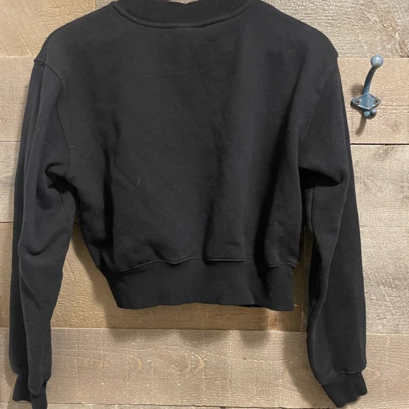 Aritzia Cozy Fleece Crew -Black - Picture 2 of 5